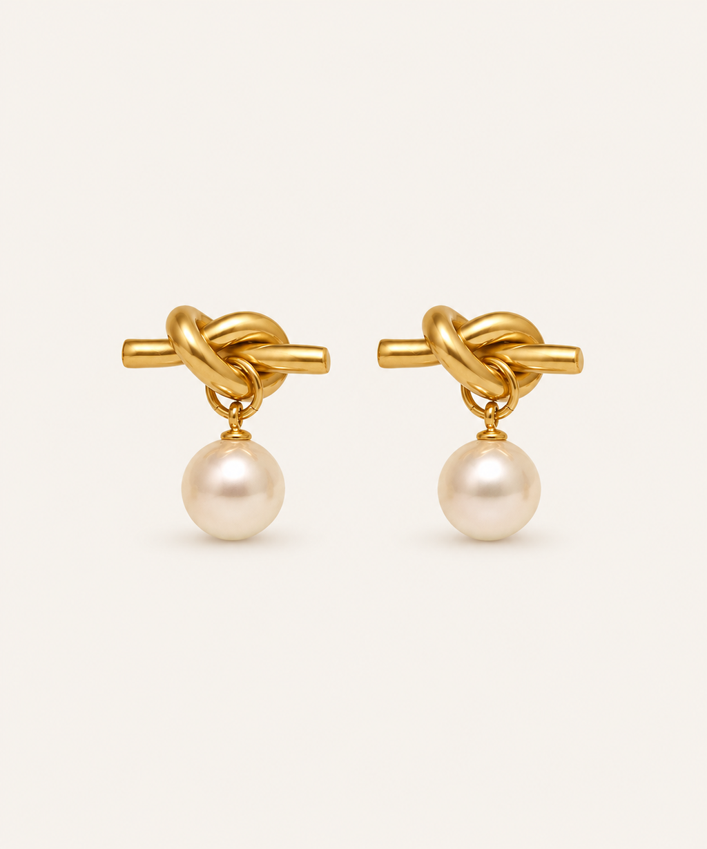 The Pearl Knot Drop Earrings