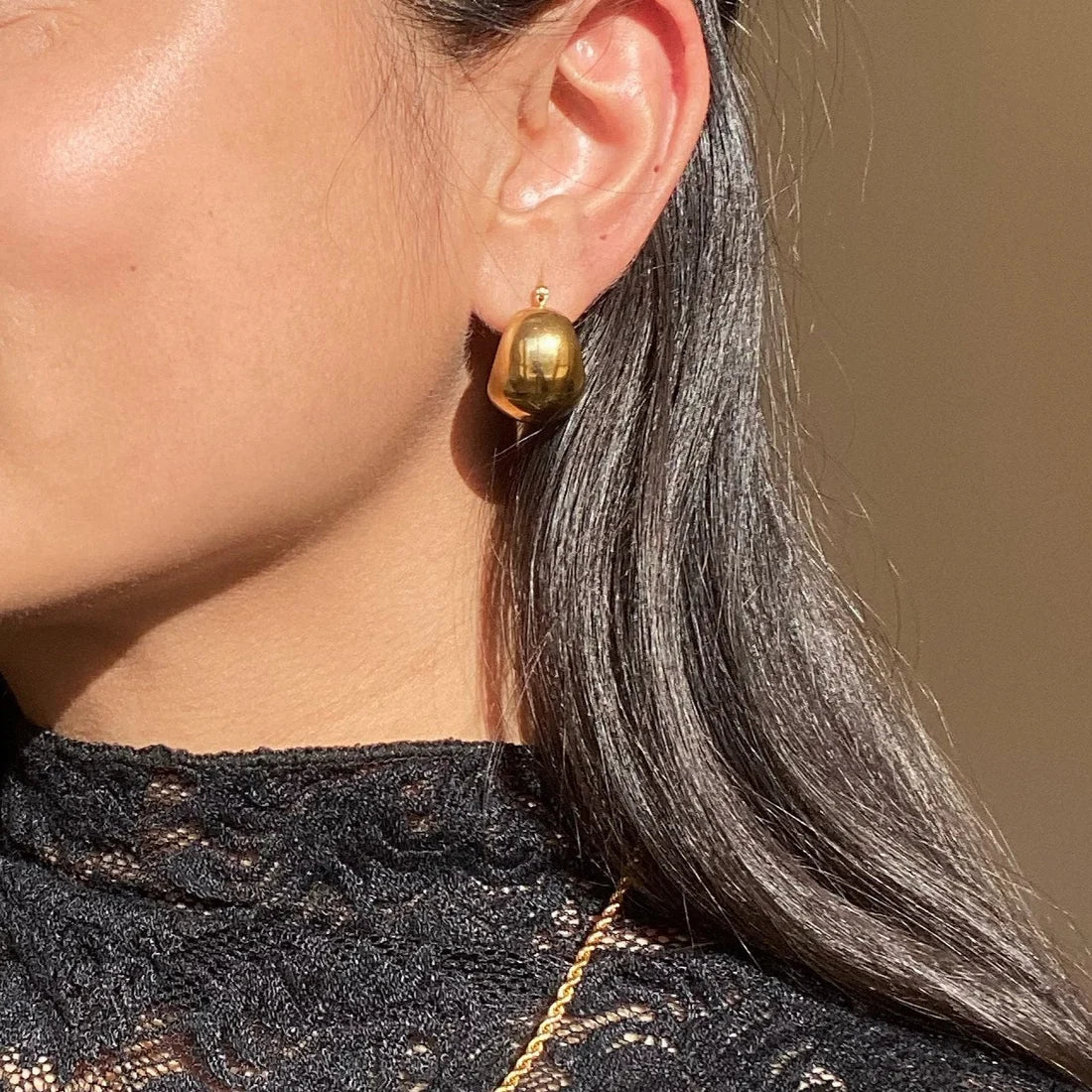 18k Gold Chunky Dome Hoops