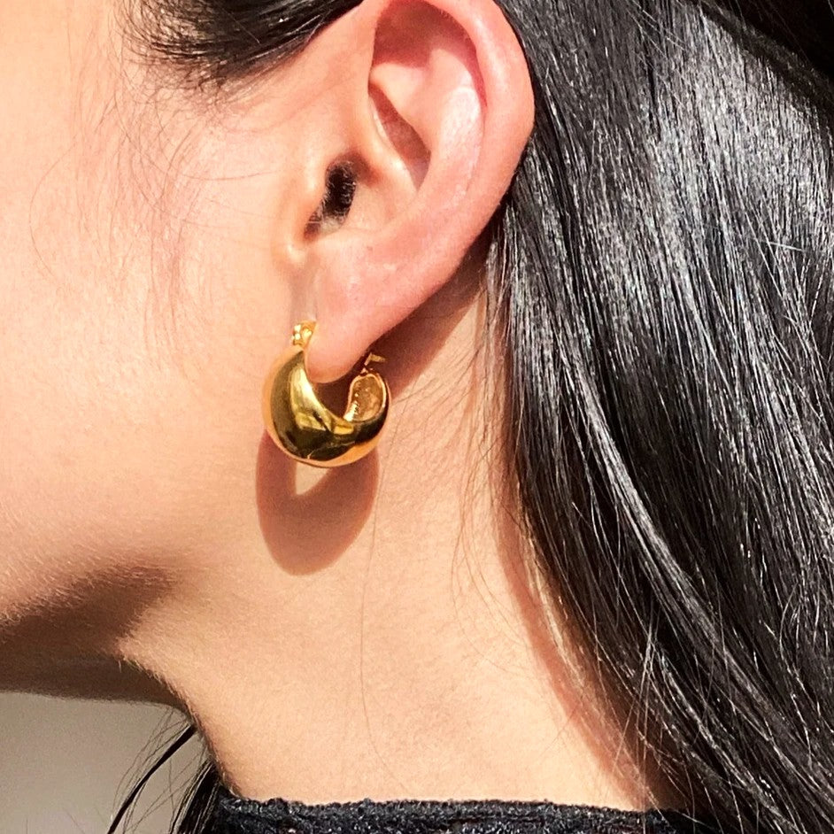 18k Gold Chunky Dome Hoops