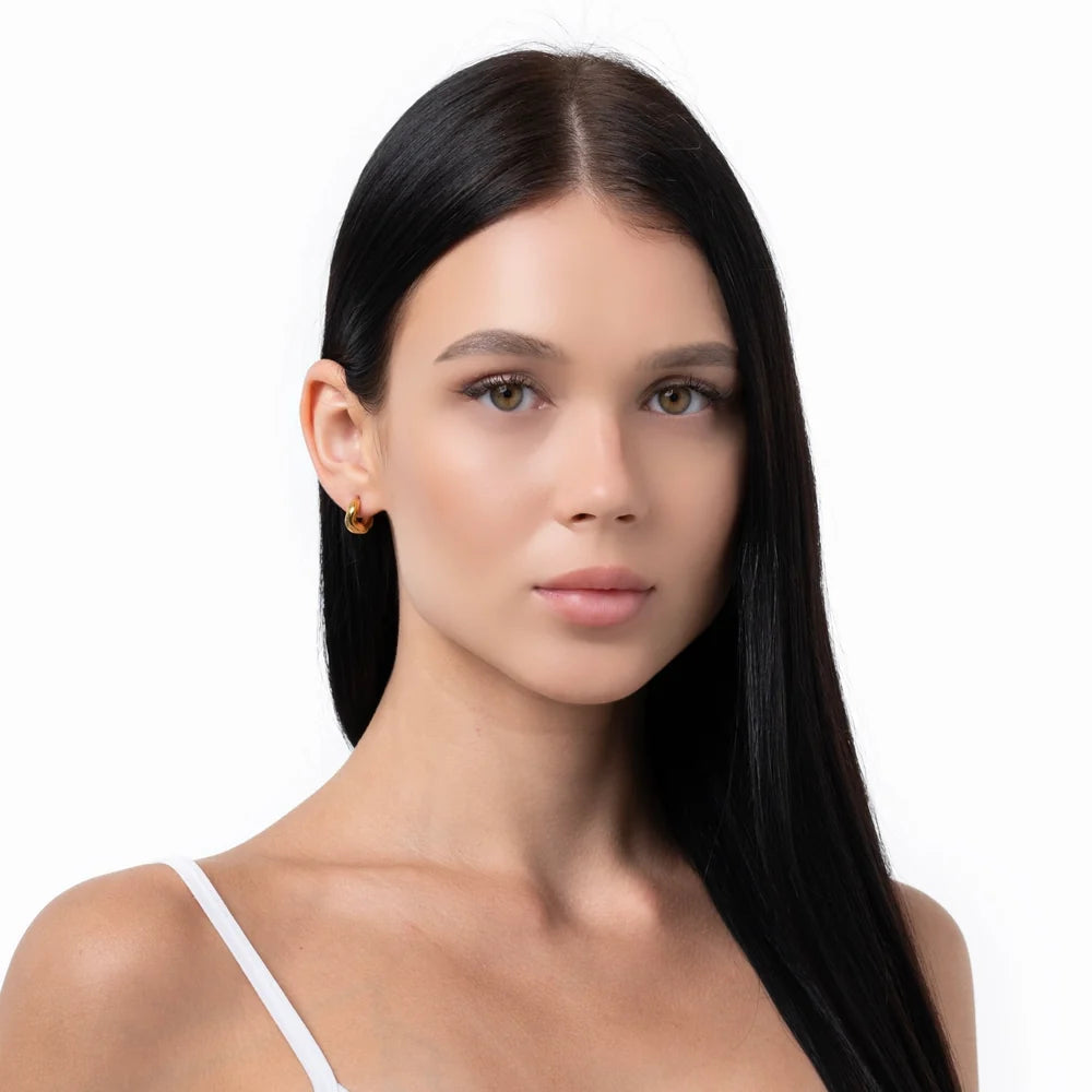 Soft No 18k gold plated earrings
