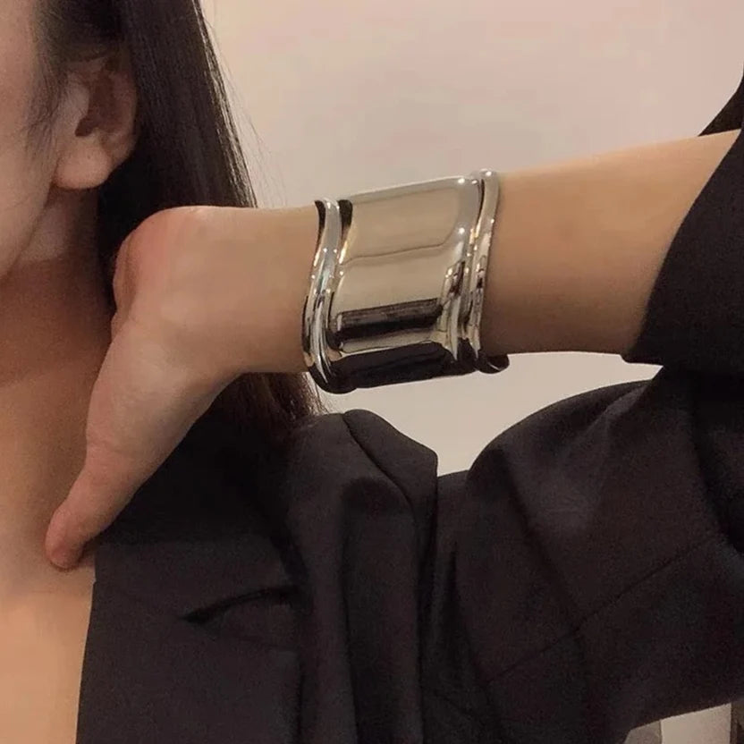 Hard Pass Silver Statement Cuff