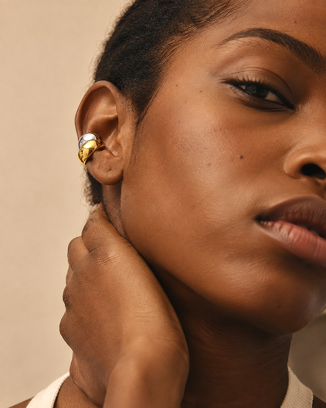 Two-Tone Fused Block Cuff Pair
