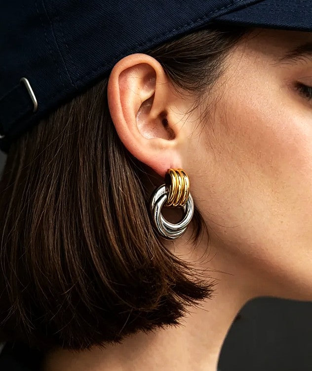 The Two Tone Door Knocker Earrings