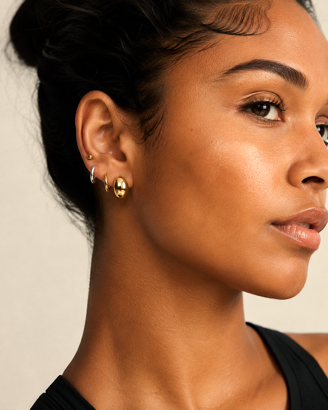 The Gold Drop Stud Earrings