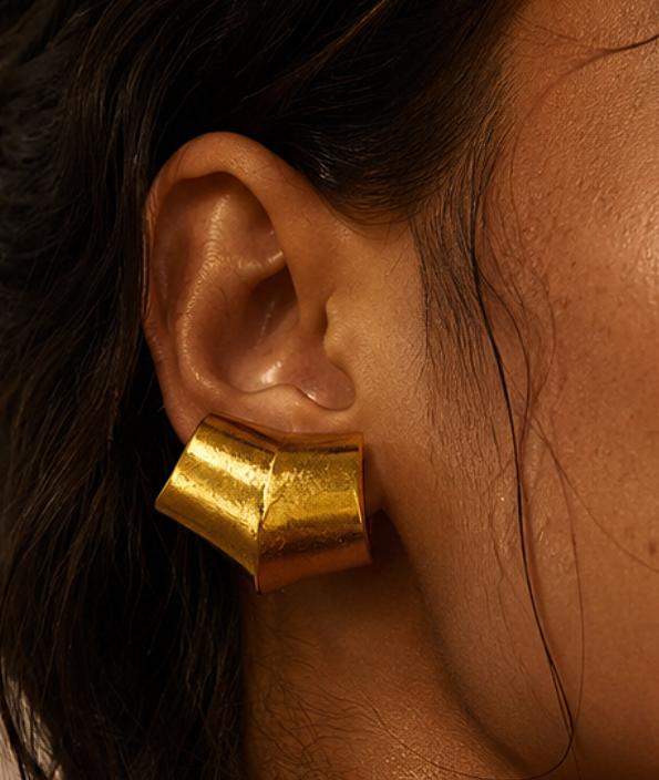 Raw Edge Silver plated Earrings