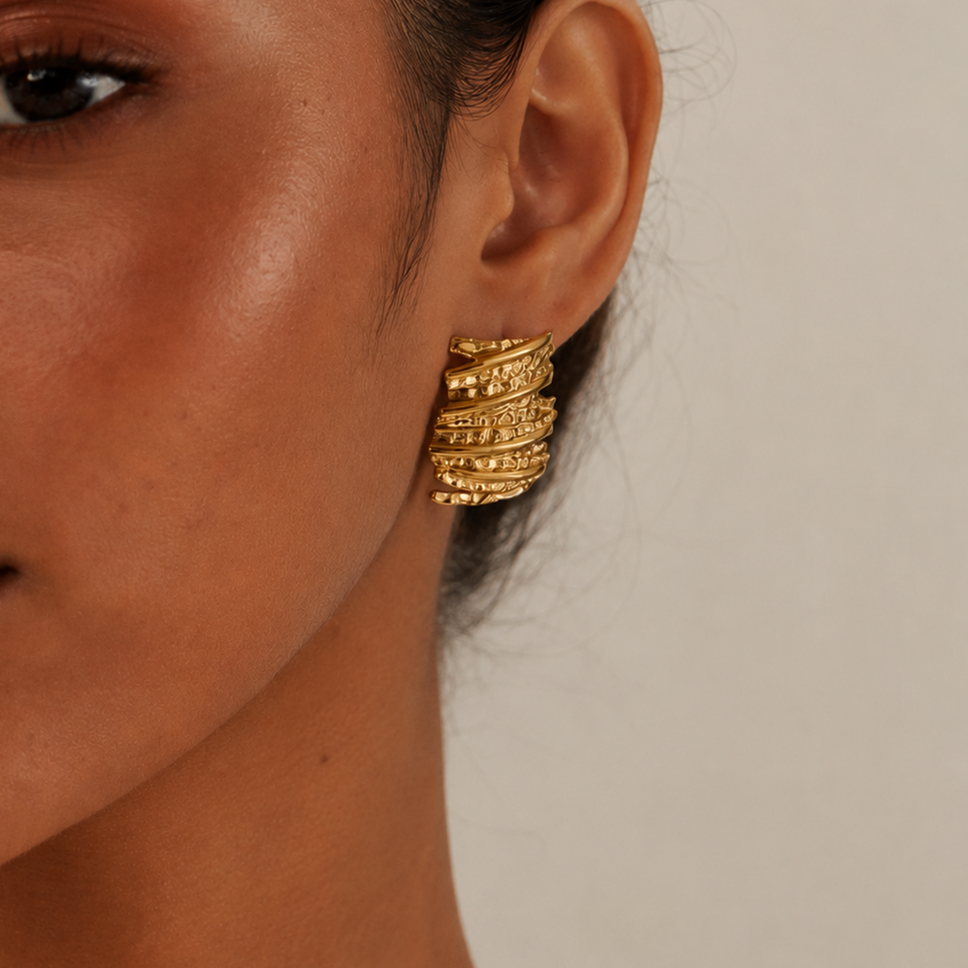 Steady 18K Gold Plated Statement Earrings