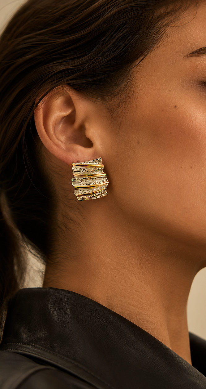 Steady 18K Gold Plated Statement Earrings