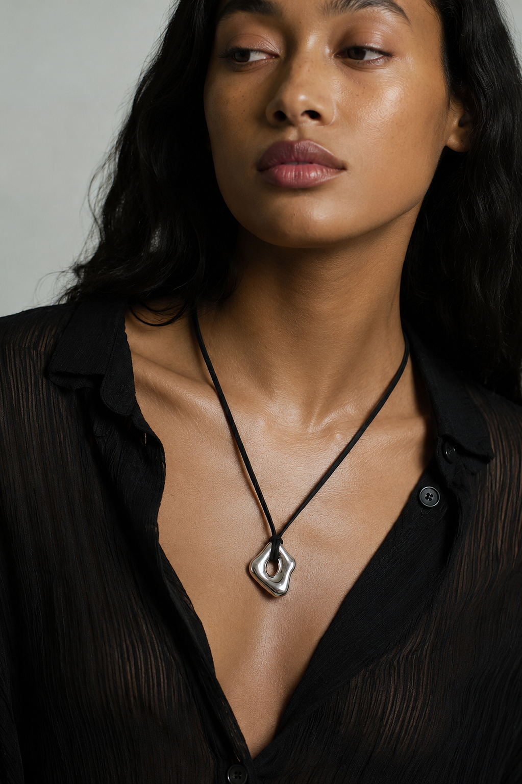 After Hours Gold Plated Organic Pendant Necklace