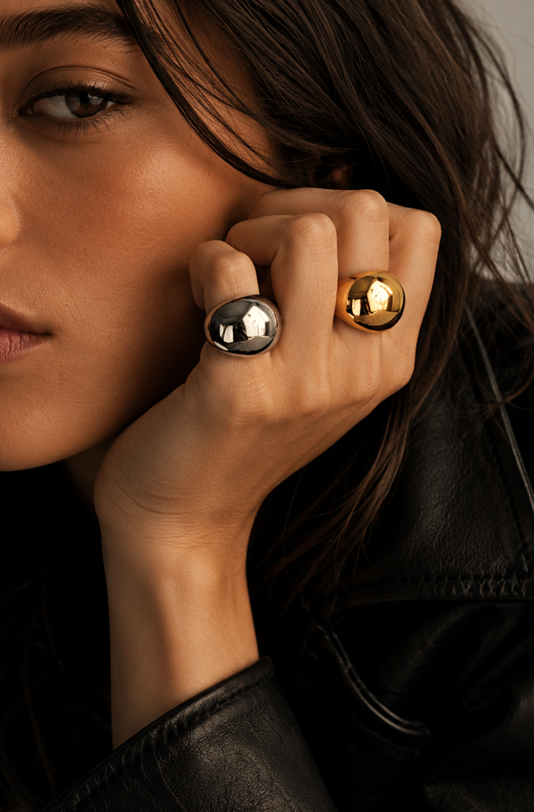 Liquid gold 18k gold plated ring