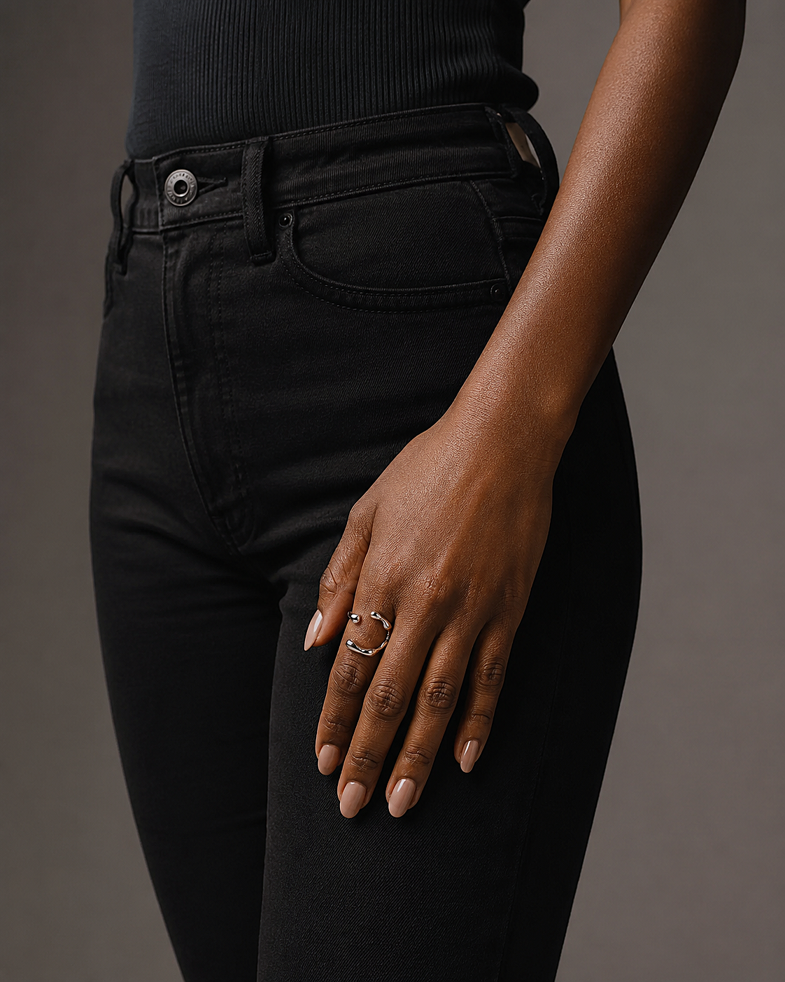 Sculpted Open Band Ring 18K Gold Plated Ring