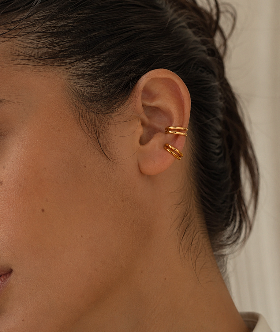 On Hold 18K Gold Plated Ear Cuff