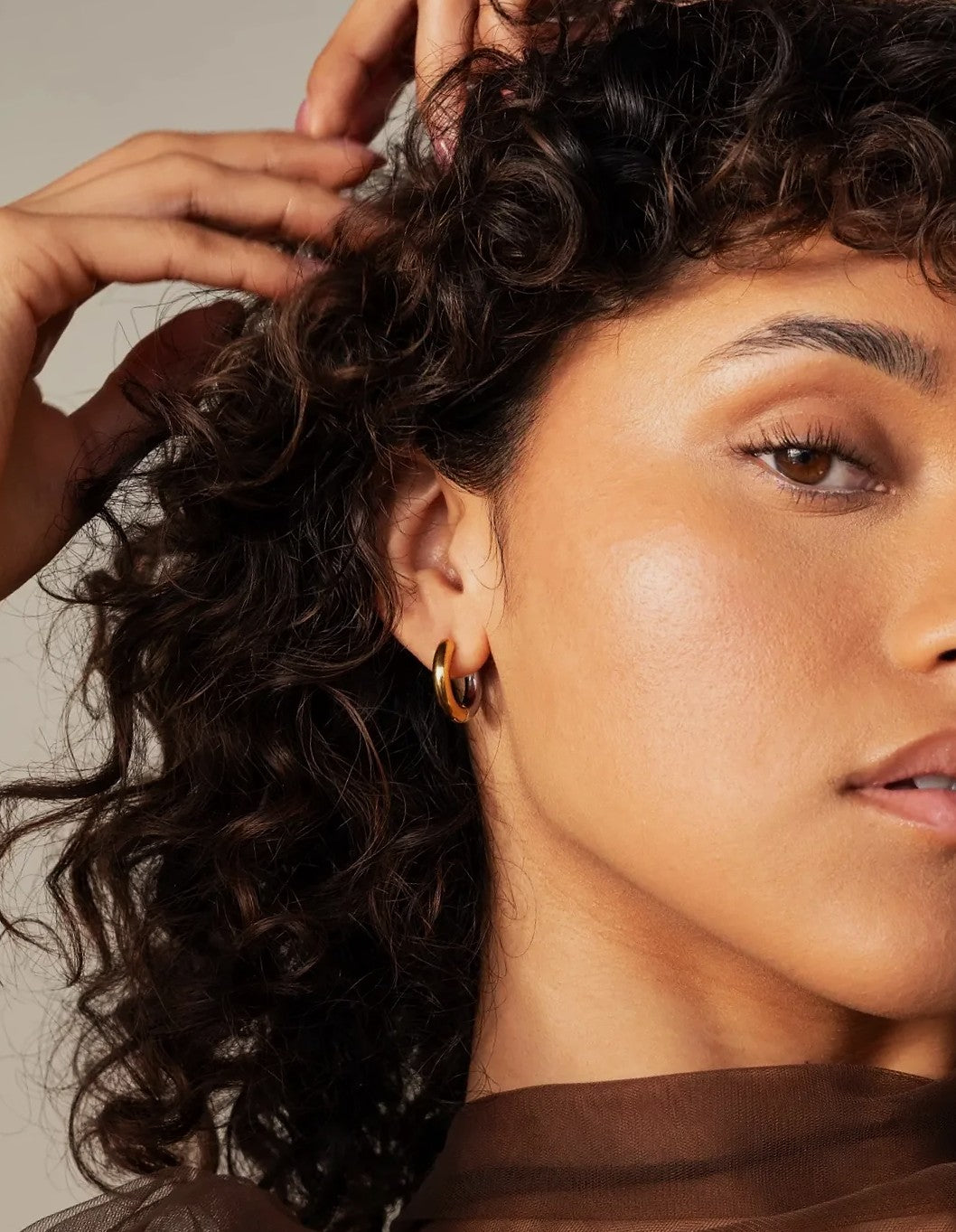 Always On two tone Huggie Hoops