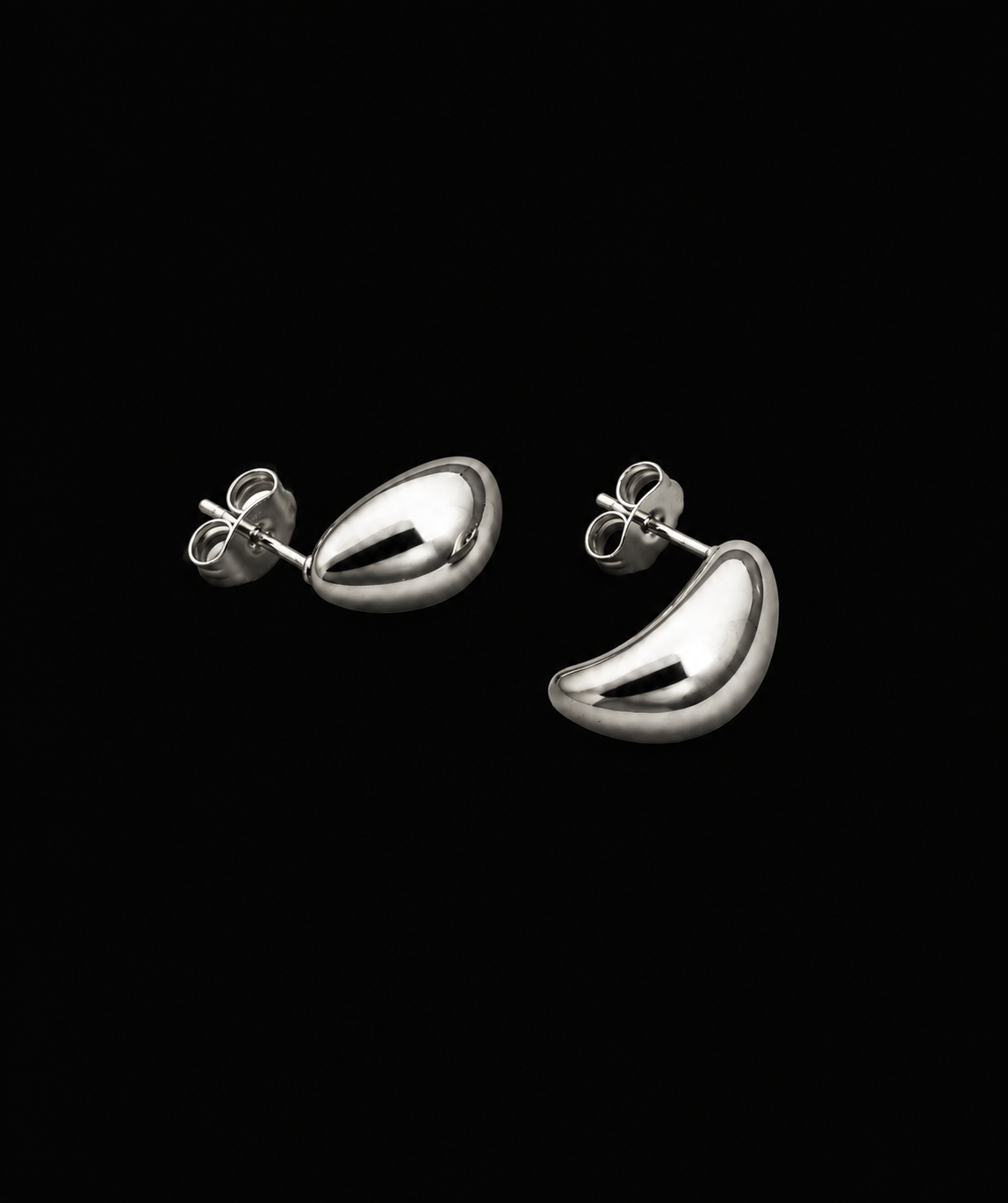The Silver Drop Stud Earrings - B E L O R I