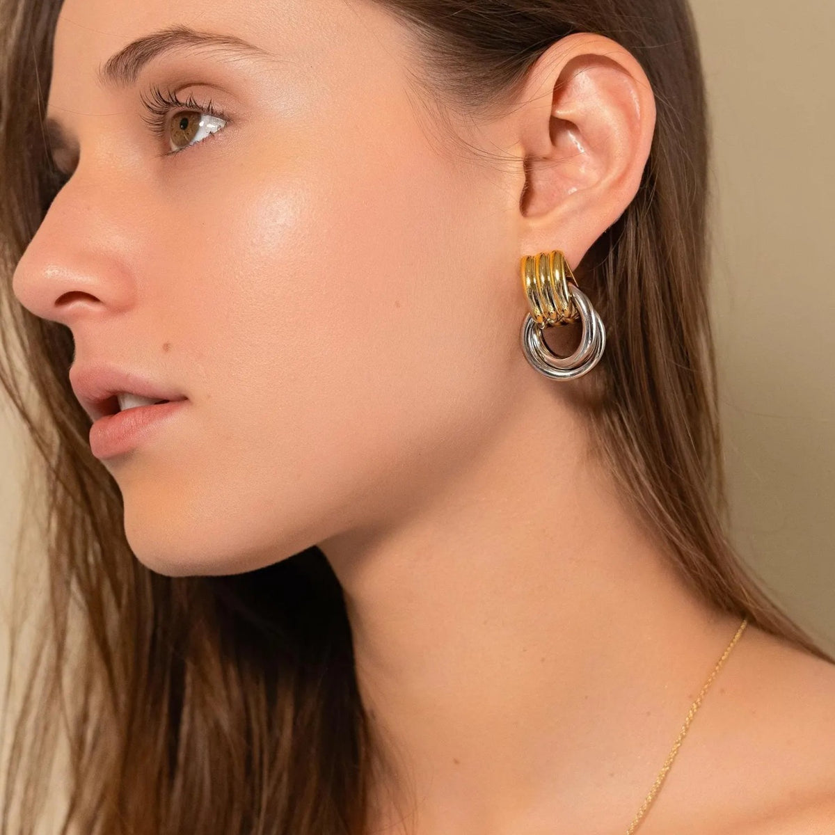 The Two Tone Door Knocker Earrings